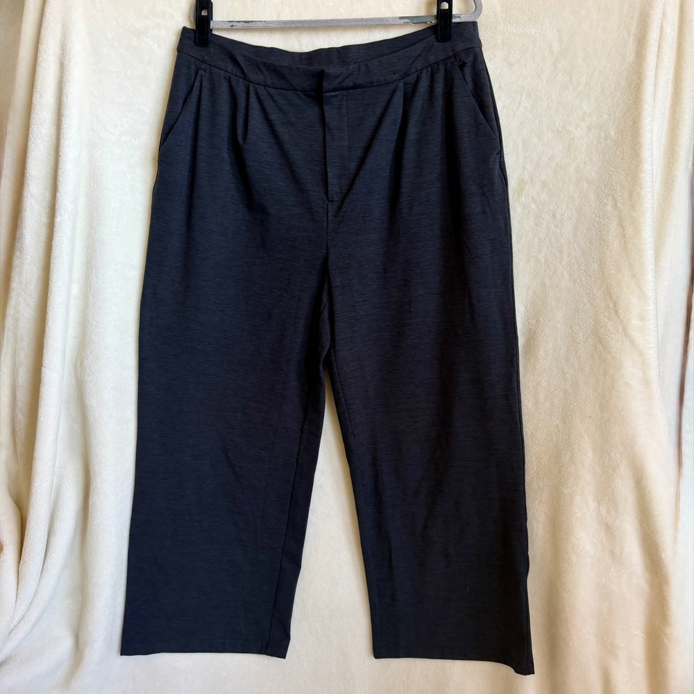 Members Mark Womens Wide Leg Trouser Size XL Heather Charcoal Elastic Waist
